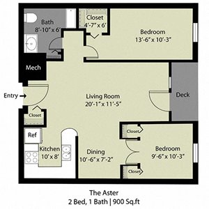 The Aster - 2 Bed/1 Bath